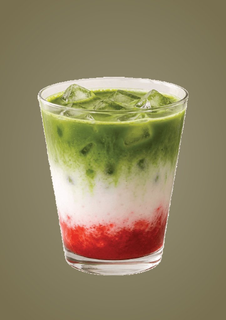 Strawberry matcha latte